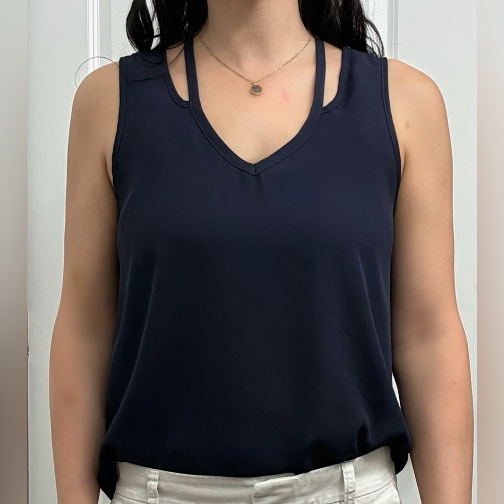 Women's Navy Blue Sleeveless Top